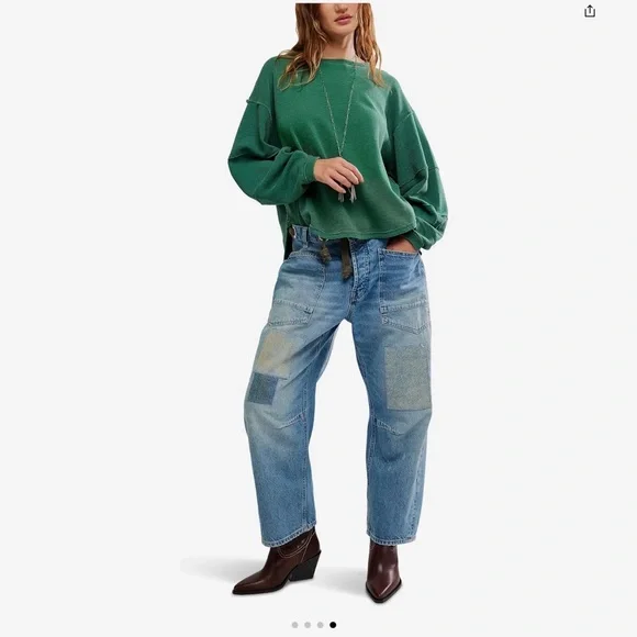 We The Free by Free People Eclipse Long-Sleeve ~ Emerald Green - Picture 4 of 10